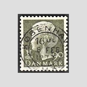 FRIMRKER DANMARK | 1976 - AFA 619 - Dronning Margrethe - 90 re sortgrn - Pragt Stemplet