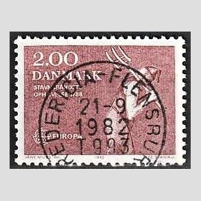 FRIM�RKER DANMARK | 1982 - AFA 747 - Europam�rker - 2,00 Kr. r�d - Pragt Stemplet