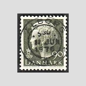 FRIMRKER DANMARK | 1976 - AFA 619 - Dronning Margrethe - 90 re sortgrn - Pragt Stemplet lborg