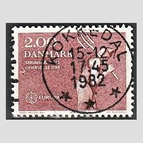 FRIM�RKER DANMARK | 1982 - AFA 747 - Europam�rker - 2,00 Kr. r�d - Pragt Stemplet
