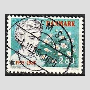 FRIM�RKER DANMARK | 1985 - AFA 832 - Dronning Ingrid 50 �ret - 2,80 Kr. flerfarvet - Pragt Stemplet