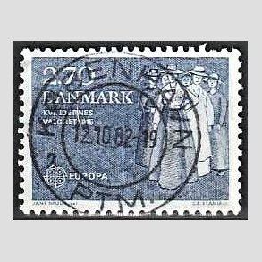 FRIM�RKER DANMARK | 1982 - AFA 748 - Europam�rker - 2,70 Kr. bl� - Lux Stemplet