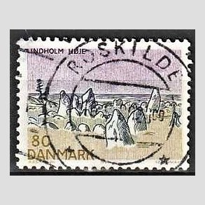 FRIM�RKER DANMARK | 1980 - AFA 700 - Jylland nord for Limfjorden - 80 �re flerfarvet - Pragt Stemplet