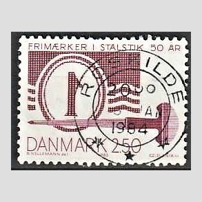 FRIM�RKER DANMARK | 1983 - AFA 768 - St�lstik 50 �r. - 2,50 Kr. brunviolet - Pragt Stemplet