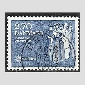 FRIM�RKER DANMARK | 1982 - AFA 748 - Europam�rker - 2,70 Kr. bl� - Lux Stemplet