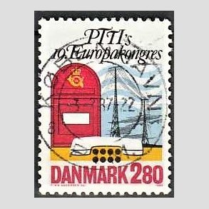 FRIM�RKER DANMARK | 1986 - AFA 863 - Europakongres i K�benhavn - 2,80 Kr. flerfarvet - Pragt Stemplet