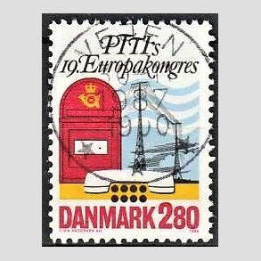 FRIM�RKER DANMARK | 1986 - AFA 863 - Europakongres i K�benhavn - 2,80 Kr. flerfarvet - Pragt Stemplet