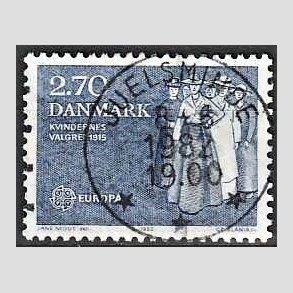 FRIM�RKER DANMARK | 1982 - AFA 748 - Europam�rker - 2,70 Kr. bl� - Lux Stemplet