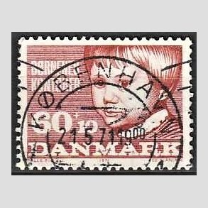 FRIMRKER DANMARK | 1971 - AFA 512 - Brnenes kontor - 60 + 10 re brunrd - Pragt Stemplet