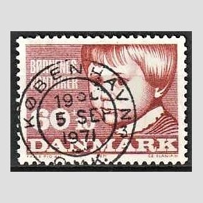 FRIMRKER DANMARK | 1971 - AFA 512 - Brnenes kontor - 60 + 10 re brunrd - Pragt Stemplet