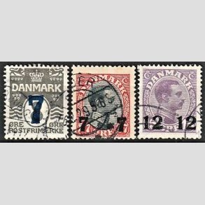 FRIMRKER DANMARK | 1926 -  AFA 157,158,159 - Provisorier i st - Stemplet