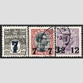 FRIMRKER DANMARK | 1926 -  AFA 157,158,159 - Provisorier i st - Stemplet
