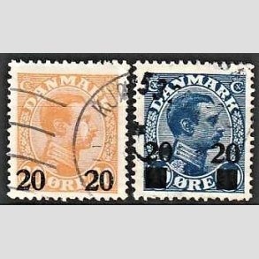 FRIMRKER DANMARK | 1926 -  AFA 152,153 - Chr. X provisorier i st - Stemplet