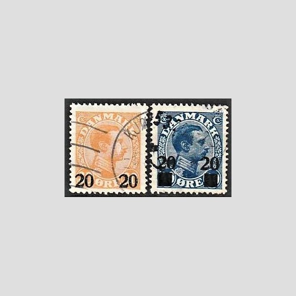 FRIMRKER DANMARK | 1926 -  AFA 152,153 - Chr. X provisorier i st - Stemplet