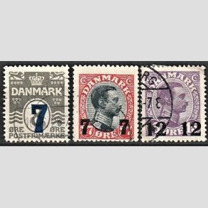 FRIMRKER DANMARK | 1926 -  AFA 157,158,159 - Provisorier i st - Stemplet
