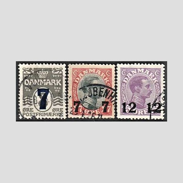 FRIMRKER DANMARK | 1926 -  AFA 157,158,159 - Provisorier i st - Stemplet