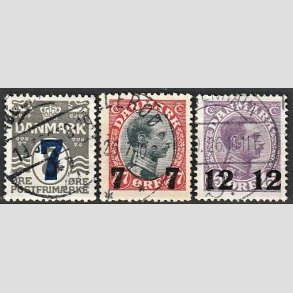 FRIMRKER DANMARK | 1926 -  AFA 157,158,159 - Provisorier i st - Stemplet