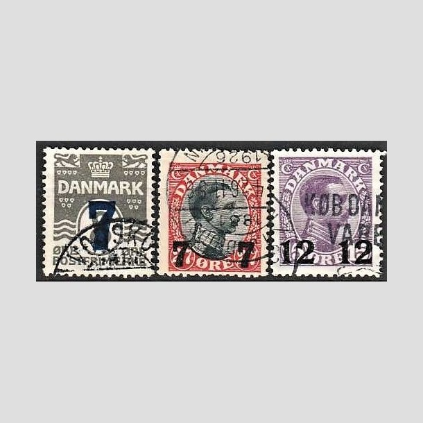 FRIMRKER DANMARK | 1926 -  AFA 157,158,159 - Provisorier i st - Stemplet