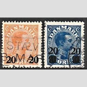 FRIMRKER DANMARK | 1926 -  AFA 152,153 - Chr. X provisorier i st - Stemplet