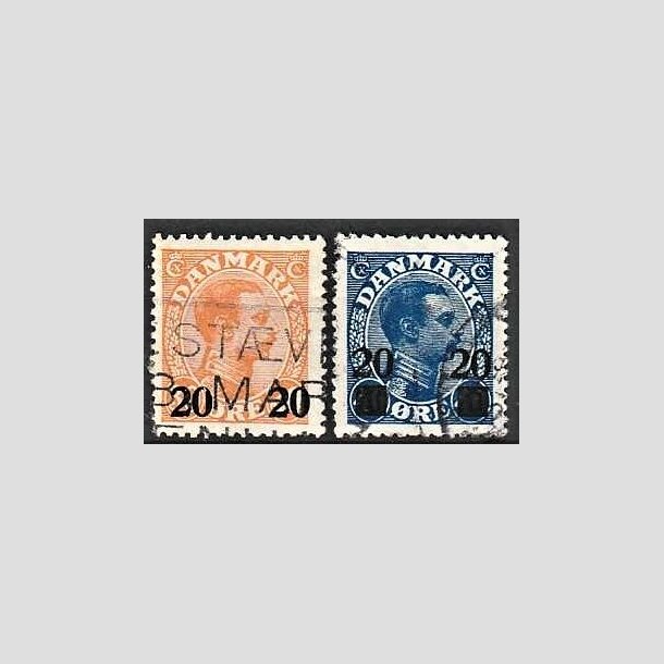 FRIMRKER DANMARK | 1926 -  AFA 152,153 - Chr. X provisorier i st - Stemplet