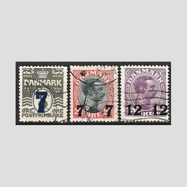 FRIMRKER DANMARK | 1926 -  AFA 157,158,159 - Provisorier i st - Stemplet