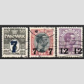 FRIMRKER DANMARK | 1926 -  AFA 157,158,159 - Provisorier i st - Stemplet