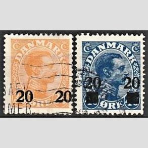 FRIMRKER DANMARK | 1926 -  AFA 152,153 - Chr. X provisorier i st - Stemplet