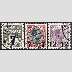 FRIMRKER DANMARK | 1926 -  AFA 157,158,159 - Provisorier i st - Stemplet