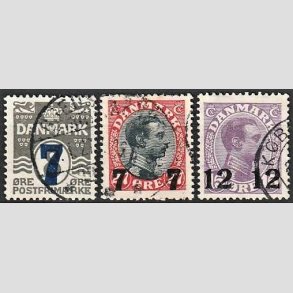 FRIMRKER DANMARK | 1926 -  AFA 157,158,159 - Provisorier i st - Stemplet