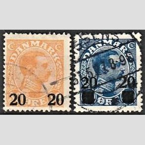 FRIMRKER DANMARK | 1926 -  AFA 152,153 - Chr. X provisorier i st - Stemplet