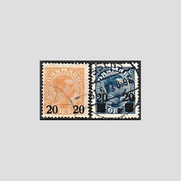 FRIMRKER DANMARK | 1926 -  AFA 152,153 - Chr. X provisorier i st - Stemplet