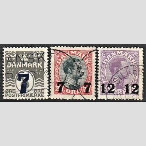 FRIMRKER DANMARK | 1926 -  AFA 157,158,159 - Provisorier i st - Stemplet
