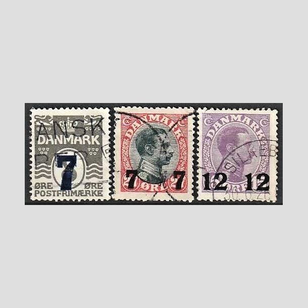 FRIMRKER DANMARK | 1926 -  AFA 157,158,159 - Provisorier i st - Stemplet