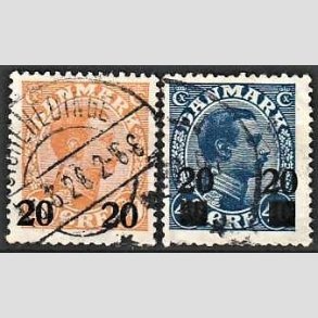 FRIMRKER DANMARK | 1926 -  AFA 152,153 - Chr. X provisorier i st - Stemplet