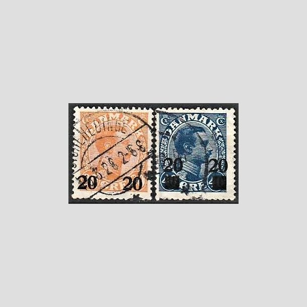 FRIMRKER DANMARK | 1926 -  AFA 152,153 - Chr. X provisorier i st - Stemplet