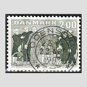 FRIM�RKER DANMARK | 1983 - AFA 785 - �ldre i samfundet - 2,00 Kr. gr�gr�n - Lux Stemplet Odense