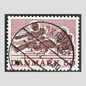 FRIM�RKER DANMARK | 1971 - AFA 517 - Sportsudgave - 50 �re r�d/r�dbrun - Lux Stemplet