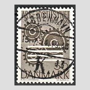 FRIM�RKER DANMARK | 1973 - AFA 543 - Arbejderbeskyttelse - 50 �re brun - Pragt Stemplet