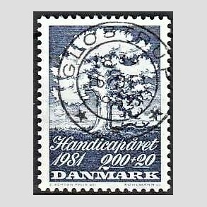 FRIMRKER DANMARK | 1981 - AFA 736 - Internationalt handicapr - 2,00 Kr. + 20 re bl - Lux Stemplet