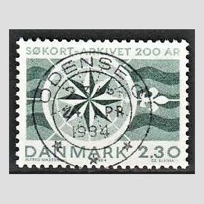 FRIM�RKER DANMARK | 1984 - AFA 799 - S�kortarkivet 200 �r - 2,30 Kr. gr�n - Lux Stemplet