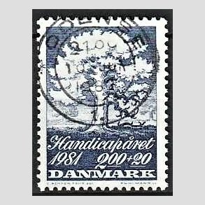 FRIMRKER DANMARK | 1981 - AFA 736 - Internationalt handicapr - 2,00 Kr. + 20 re bl - Lux Stemplet