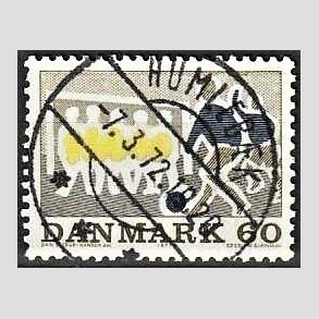 FRIM�RKER DANMARK | 1971 - AFA 518 - Sportsudgave - 60 �re gr�oliv/m�rkbl�/gul - Lux Stemplet
