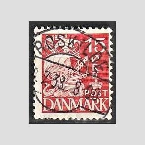 FRIM�RKER DANMARK | 1937-40 - AFA 203a - Karavel 15 �re r�d Type II - Lux Stemplet 