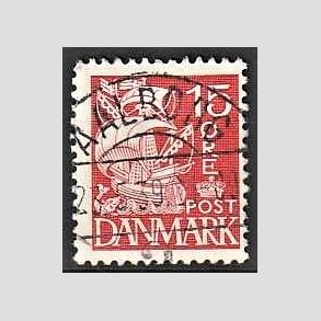 FRIM�RKER DANMARK | 1937-40 - AFA 203b - Karavel 15 �re r�d Type IIA - Lux Stemplet 