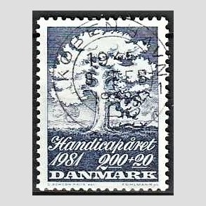 FRIMRKER DANMARK | 1981 - AFA 736 - Internationalt handicapr - 2,00 Kr. + 20 re bl - Lux Stemplet