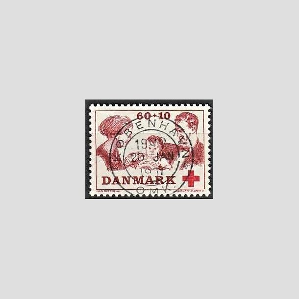 FRIMRKER DANMARK | 1969 - AFA 492 - Dansk Rde Kors velgrendhed - 60 + 10 re brunrd/rd - Pragt Stemplet Kbenhavn