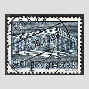 FRIM�RKER DANMARK | 1969 - AFA 482 - CEPT EU Post & Tele 10 �r - 90 �re bl� - Pragt Stemplet Vedb�k