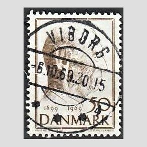 FRIM�RKER DANMARK | 1969 - AFA 480 - Fredrik IX 70 �r - 50 �re brun - Pragt Stemplet