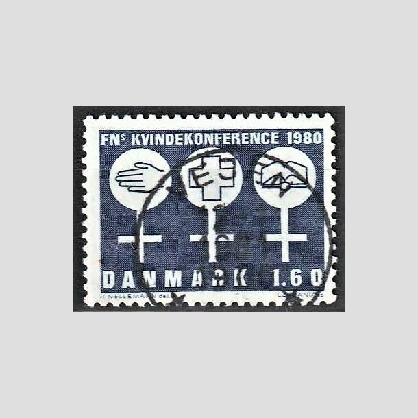 FRIMRKER DANMARK | 1980 - AFA 697 - FNs Kvindekonference - 1,60 Kr. bl - Pragt Stemplet 