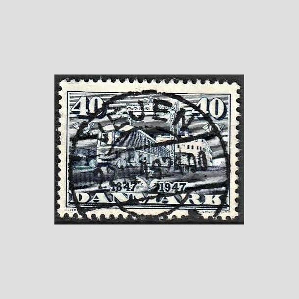FRIMÆRKER DANMARK | 1947 - AFA 304 - Danske jernbaner 100 år - 40 øre blå - Pragt Stemplet